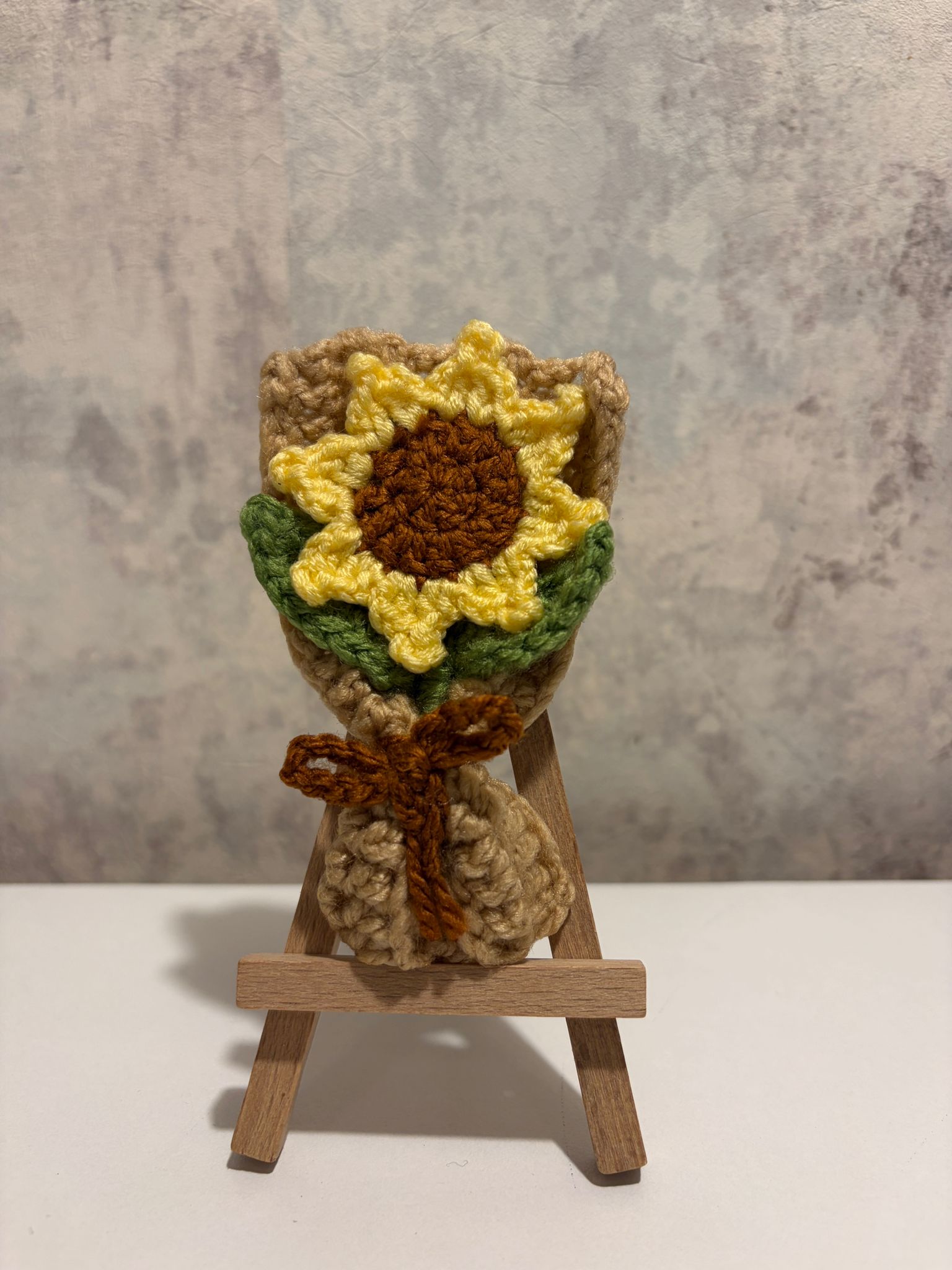 Floarea soarelui - Magnet crosetat